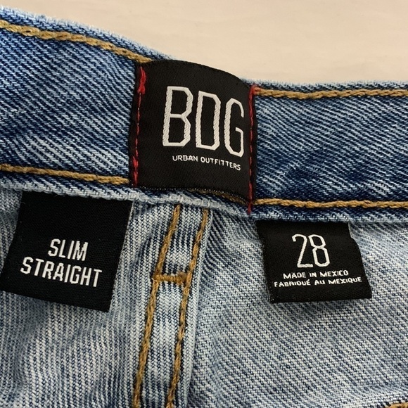 BDG Urban Outfitters High Waist Slim Straight Patchwork Jeans, 28 - Picture 8 of 10